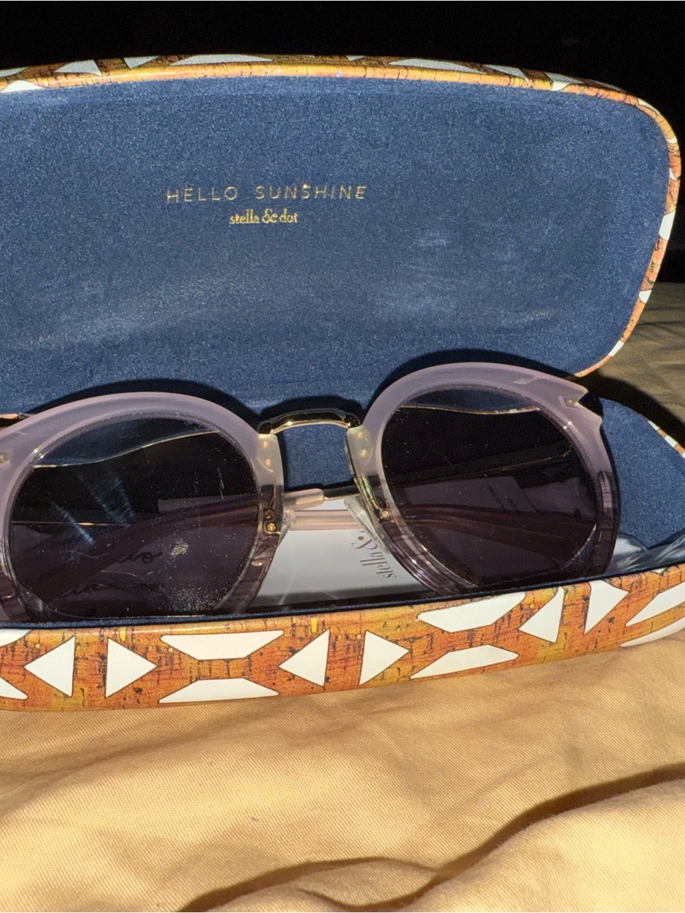 Stella and Dot Clear Lavender Round Sunglasses -